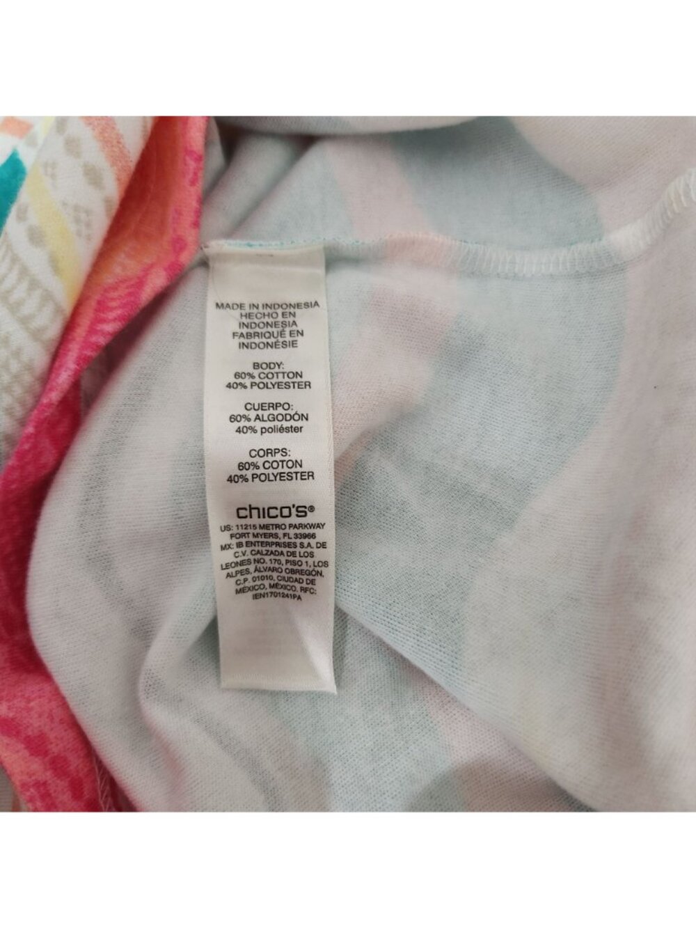 Chicos Multicolor Striped Cutout Sleeve Top Size 1 NWT - Picture 10 of 13
